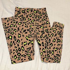 Fabletics neon leopard print PowerHold leggings.
